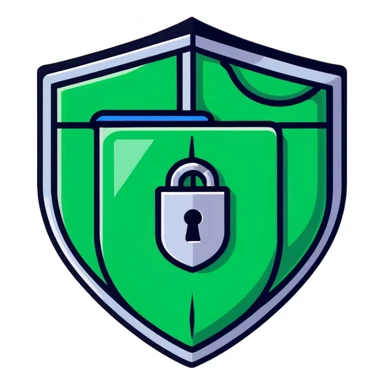 Password manager document with shield sticker