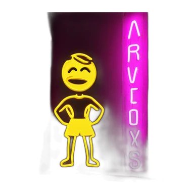 sexy man neon sign sticker