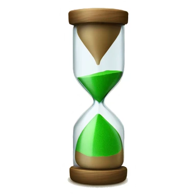 sand timer with green sand just the flask  sticker