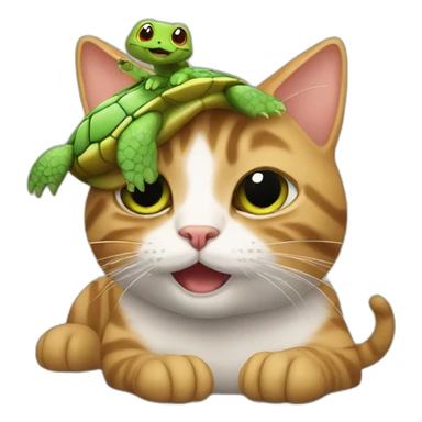Cat with a turtle combinaison sticker