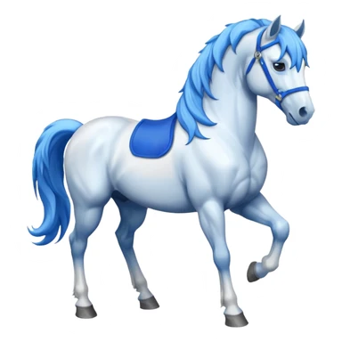 White horse with blue mane sticker