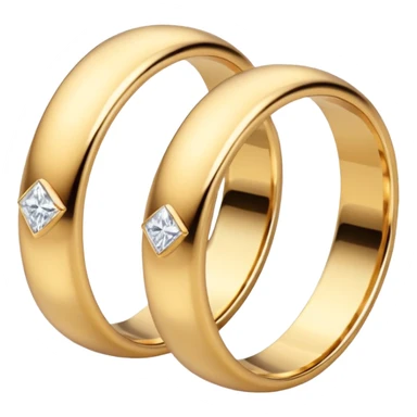 wedding rings, one ring for woman with diamond, second ring for man without diamond sticker