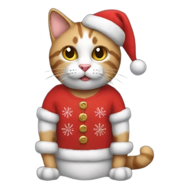 Cat wearing a Santa shirt  sticker