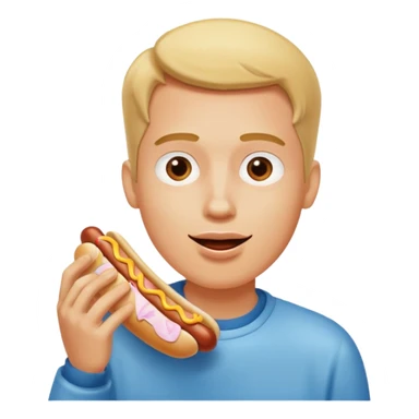 guy eating a hot dog sticker