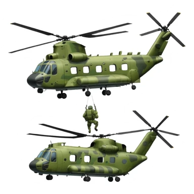 Chinook dropping soldiers sticker