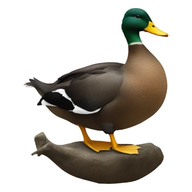Duck on a water buffalo  sticker