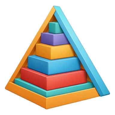 2-d triangle with boxes inside like a bureaucratic system (NOT 3D) sticker