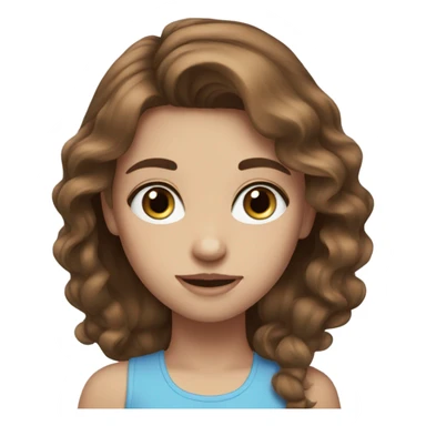 brown hair blue eyes girl  sticker