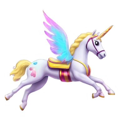 neon fly carnival ride unicorn sticker