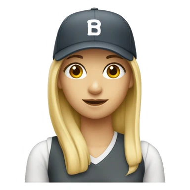 long Blond girl wearing ball cap sticker