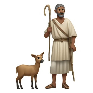 10th century shepherd with short tunic and fawn sticker
