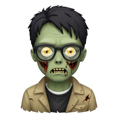 zombie wtih black glasses  sticker