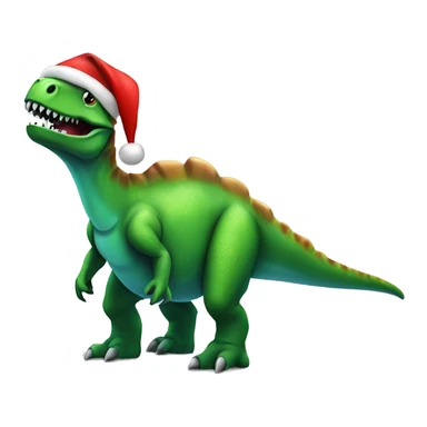 dinosaur in a santa hat sticker
