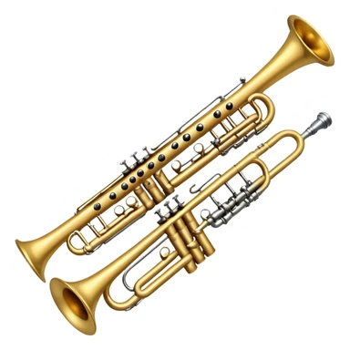 Clarinet and a trumpet next to each other  sticker