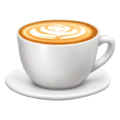 Cappuccino in mug wich color is orange sticker