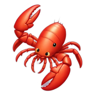 shy lobster with hearts sticker