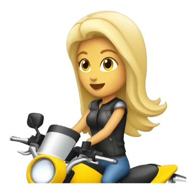 Blonde woman riding sport motorcycle sticker