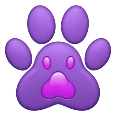 purple pawprint sticker