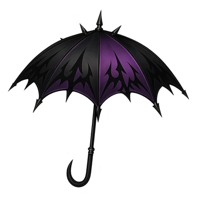 emo style black and purple black umbrella, no background sticker