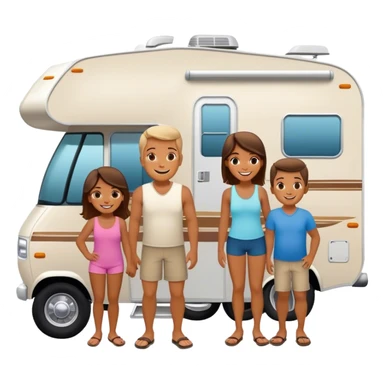rv travel trailer happy family sticker