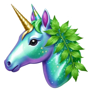 Glitter unicorn eats Weed leaf sticker