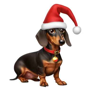 Dachshund dog as Santa Claus sticker