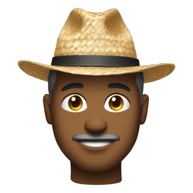 man in straw hat outdoors sticker