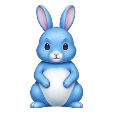 blue rabbit with white stomach  sticker