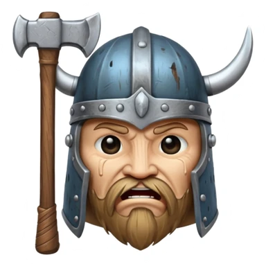 Viking helmet crying, hammer sticker