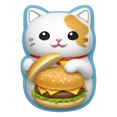 Manekineko holding bao burger sticker