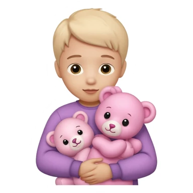 3 hug small teddy pink sticker
