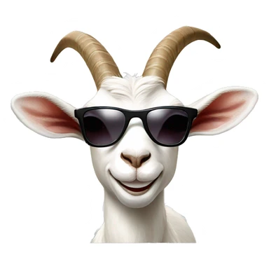 goat with sunglasses white backdround sticker