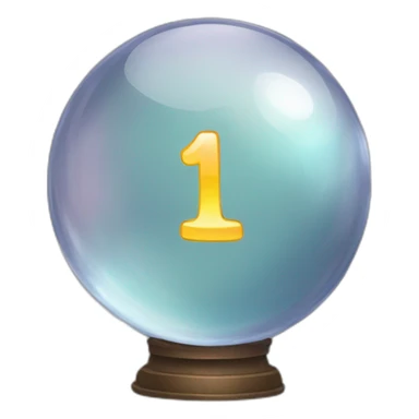 Crystal ball with numbers 1, 6, 8 inside sticker
