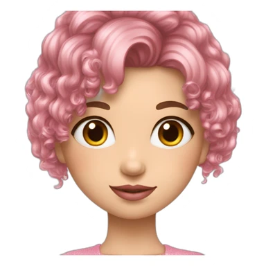 Fille cheveux longb leumarrine et rose avec des paillettes dans les yeux sticker