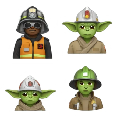 firefighter, yoda, starwars sticker