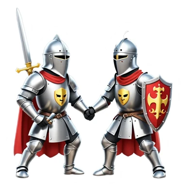 Medieval knights on a right with moon￼ sticker