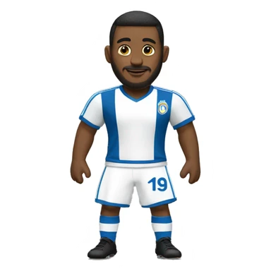 futbolista camiseta blanca pantaloneta azul medias blancas sticker