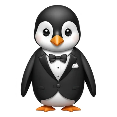 Sad penguin in a suit sticker