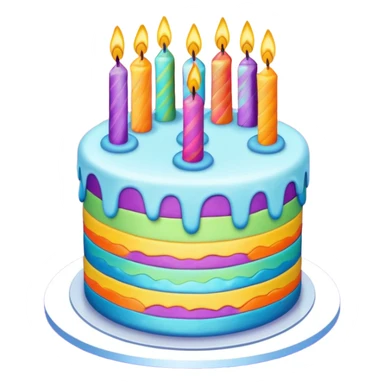 Psychedelic birthday cake sticker