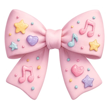 kpop bow with tiny charms and beads, cute and trendy sticker