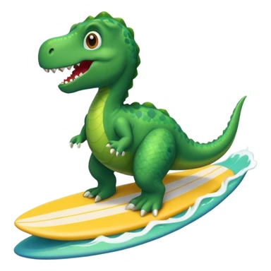 dinosaur surfing sticker
