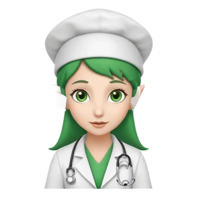 Elf Doctor with Nurse hat sticker