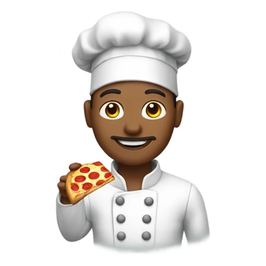 chef holding slice of pizza. sticker