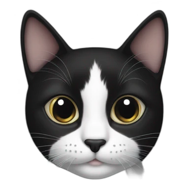 Black and white Cat with black spot sticker