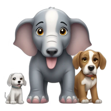 little elephant and big dog sticker