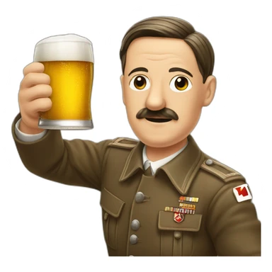 Hitler qui boit une bière sticker