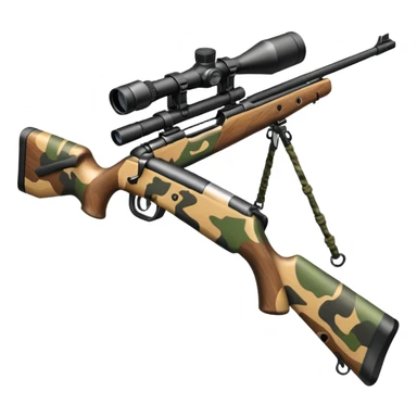 deer hunting bolt action rifle with a scope and sling sticker