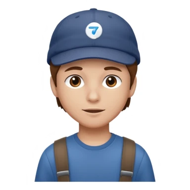 Un niño con gorra pelo castaño  sticker