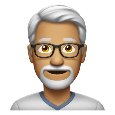 Mature man with tanned skin gray hair and beard and glasses sticker