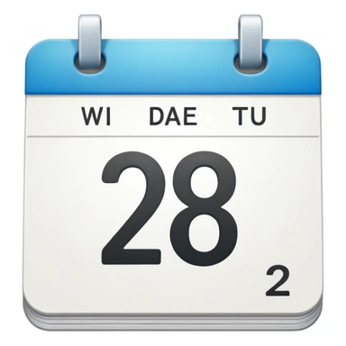 calendar in perspective, only the number 28, without the rest of the text sticker